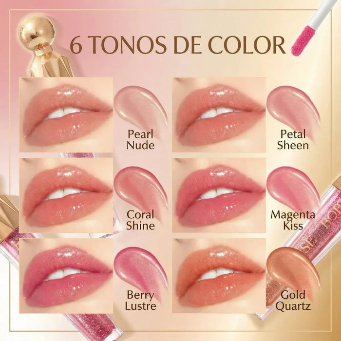 JUICY GLITTER LIP GLOSS COLOR 05| BRILLO LABIAL VOLUMINIZADOR | BOB COSMETICS EFECTO PLUMP + GLITTER | GRADO A