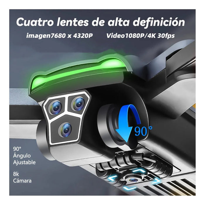 .MINI DRON 8K HYTOBP CON DUAL CÁMARA HD PROFESIONAL DRON GPS 5GHZ TRES BATERÍAS GRADO B - TiendaKomet México