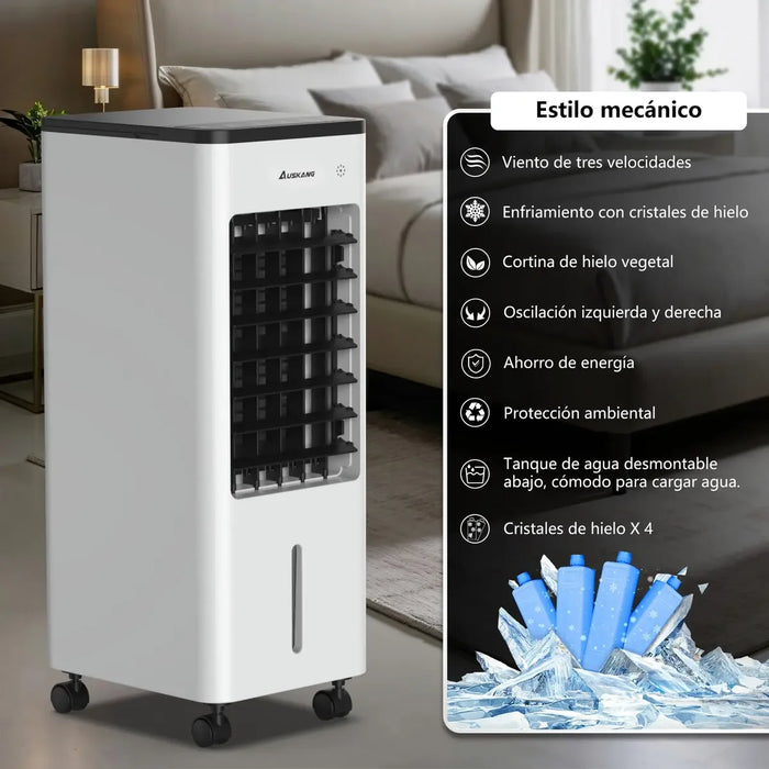 Climatizador Evaporativo Portátil Censtech | Control Remoto | 4 Modos y 3 Velocidades | Oscilación | Blanco | Grado B