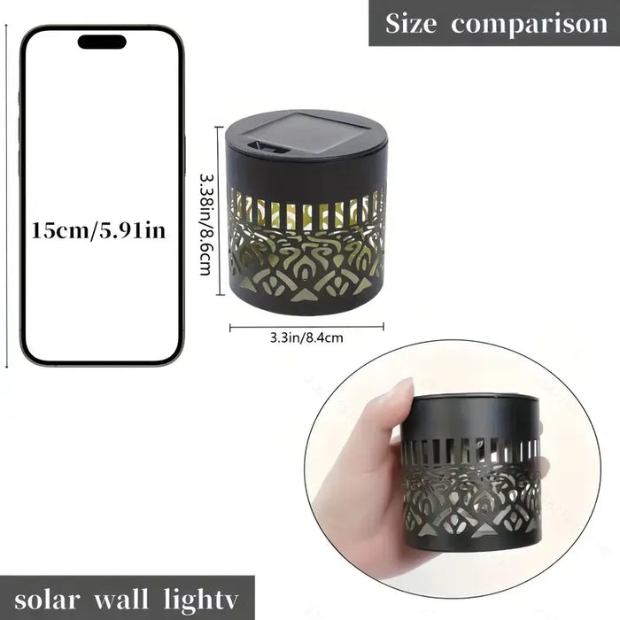 FACTOR LANTERN  LUZ SOLAR LED NEGRA CON BRILLO AMARILLO CÁLIDO, FORMA REDONDEADA PARA USO INTERIOR/EXTERIOR, 9 X 9 CM GRADO B