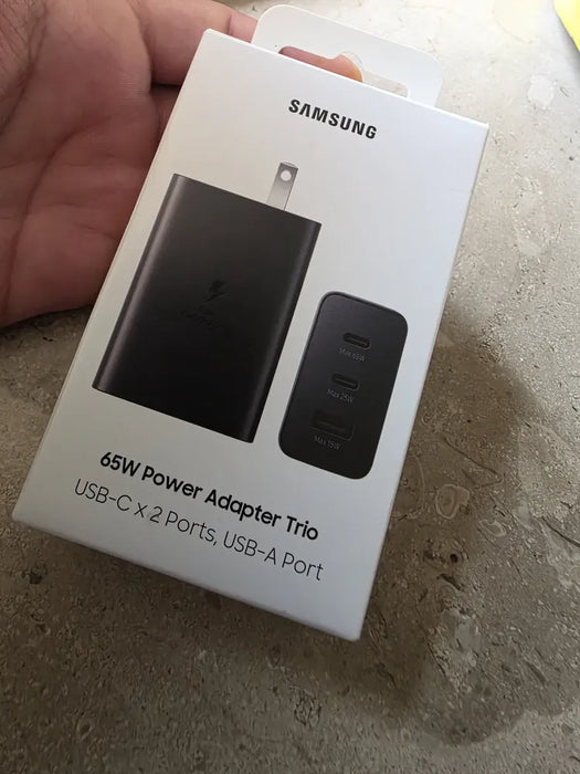 Cargador Adaptador Trio Carga Rápida sin Cable 65W Samsung Negro | Grado B