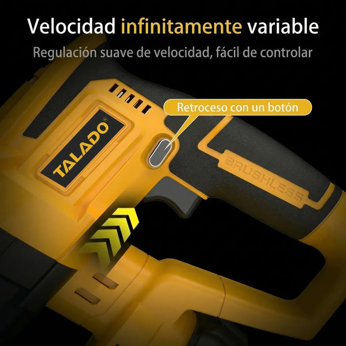 ROTOMARTILLO TALADRO MARTILLO DEMOLEDOR CONCRETO 2 BATERIAS AMARILLO GRADO B