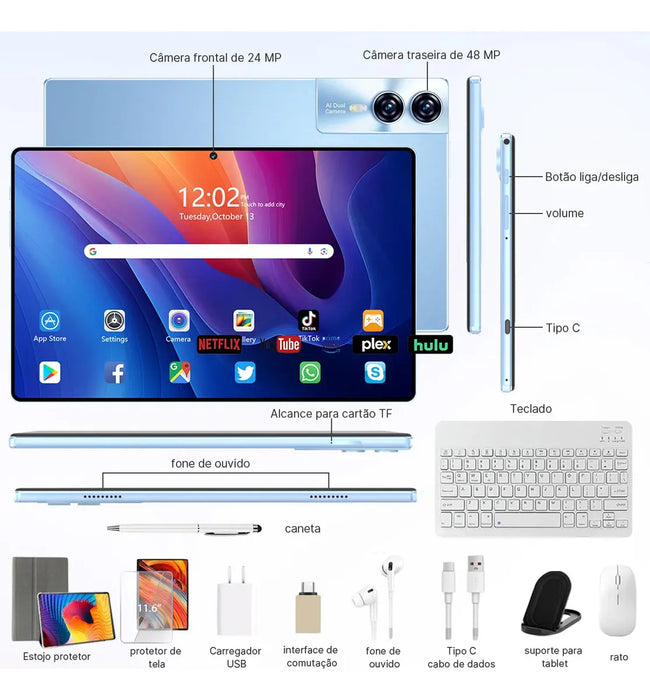 Tablet 10.1 Hd 16gb Ram 256gb Android 16 Dual Sim 8000mah GRADO B