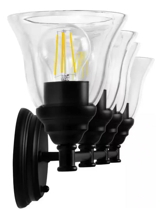 LAMPARA DE TOCADOR DECORATIVA PARA BAÑO 32'' 4 LUCES 60W ESTRUCTURA CAFÃ©  GRADO B