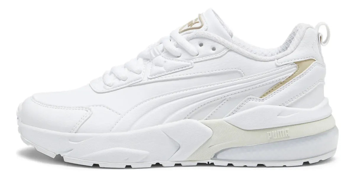 Tenis Casual Puma Vis2k Blanco con Dorado Lisa 24 GRADO A