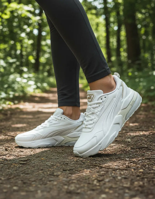 Tenis Casual Puma Vis2k Blanco con Dorado Lisa 24 GRADO A