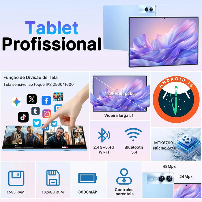 Tablet 10.1 Hd 16gb Ram 256gb Android 16 Dual Sim 8000mah GRADO B