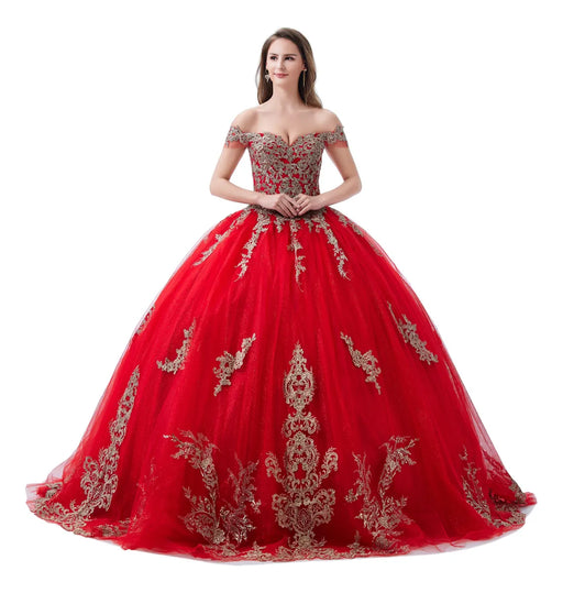 VESTIDOS DE QUINCEAÑERA ROSEBRIDAL ELEGANT DE COLOR ROJO TALLA G GRADO B - TiendaKomet México