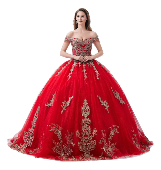 VESTIDOS DE QUINCEAÑERA ROSEBRIDAL ELEGANT DE COLOR ROJO TALLA G GRADO B - TiendaKomet México