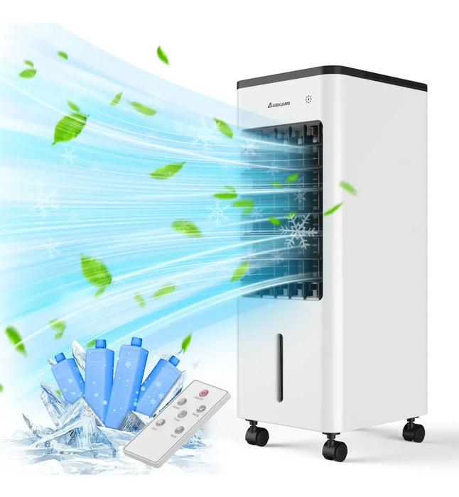 Climatizador Evaporativo Portátil Censtech | Control Remoto | 4 Modos y 3 Velocidades | Oscilación | Blanco | Grado B