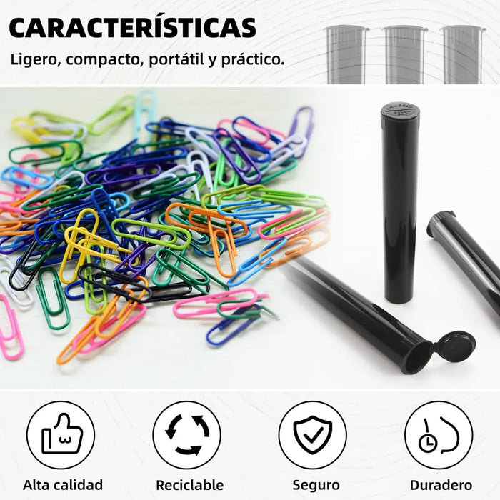 ✨📦TUBO CONTENEDOR HERMETICO POP TOP SQUEEZE 110MM 100 PIEZAS LOTE 3 CAJAS ✨📦 GRADO B
