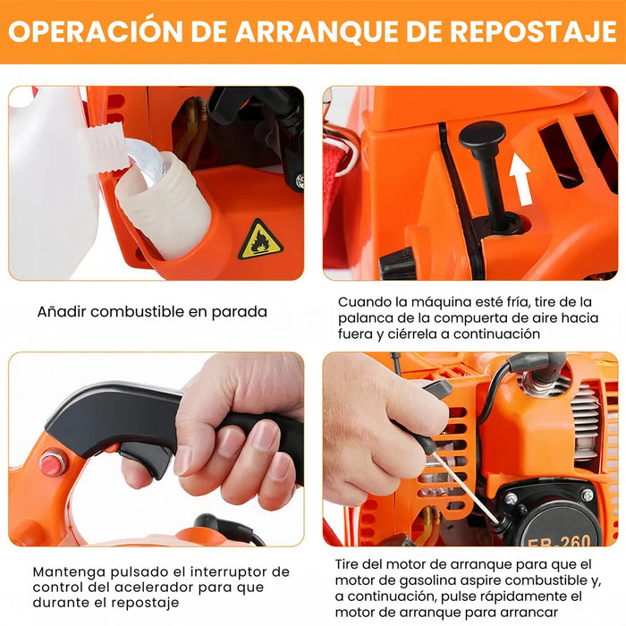 SOPLADORA MOTOR A GASOLINA 4.5KG TIPO MOCHILA 25.4CC EB260 GRADO B
