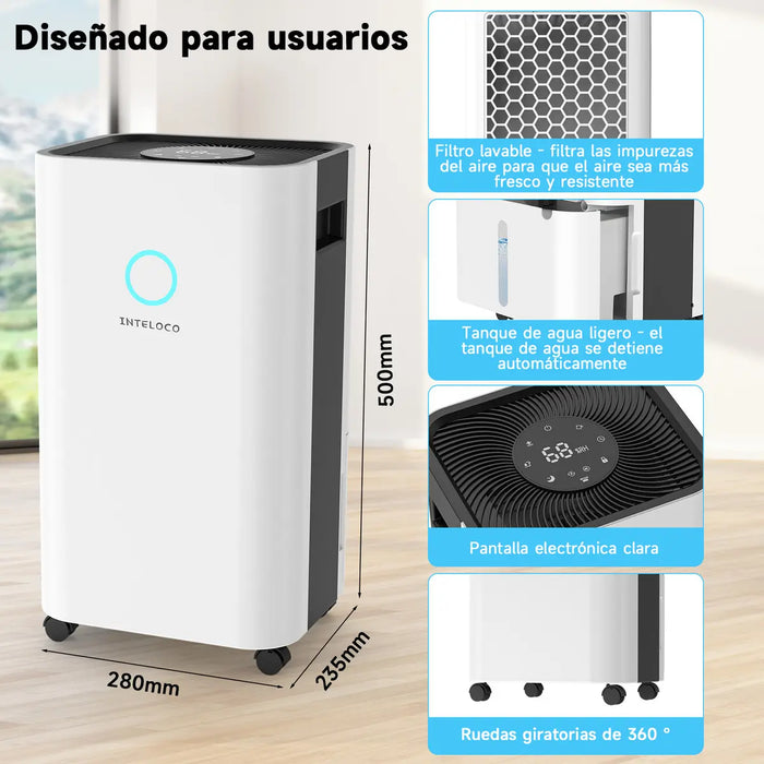 DESHUMIDIFICADOR DE COMPRESOR PARA HOGAR 17L/DÍA BLANCO GRADO B