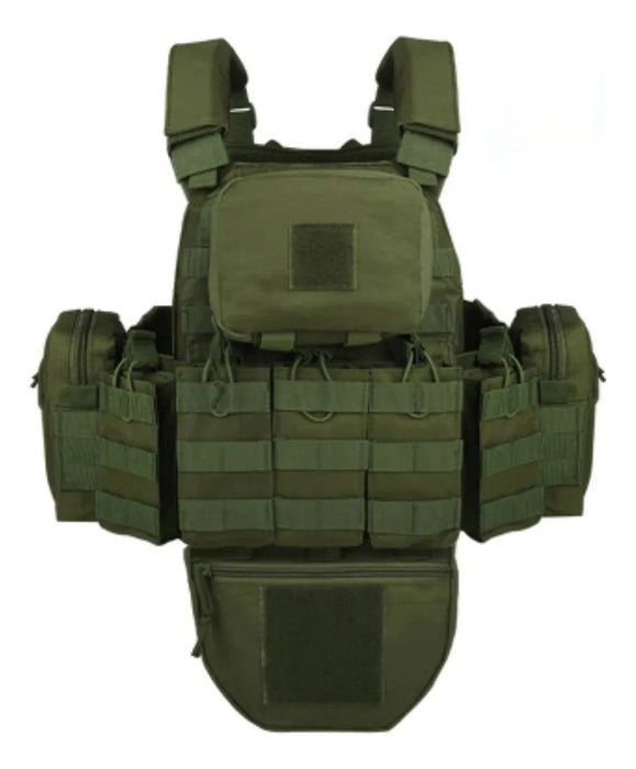 CHALECO TACTICO PORTA PLACAS YAKEDA CAMO 3D VERDE UNIVERSAL GRADO A