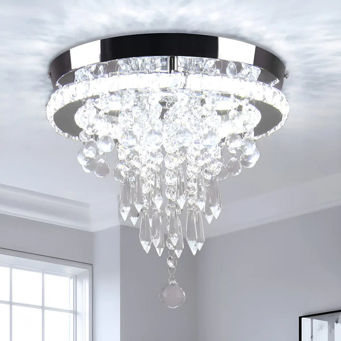 LÃ¡MPARA TECHO COLGANTE CRISTAL MODERNA DECORACIÓN LUJOSO PLATEADO GRADO B
