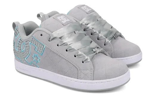 Tenis DC Shoes Court Graffik Mujer Blanco y Plateado Talla 26 MX | Grado B