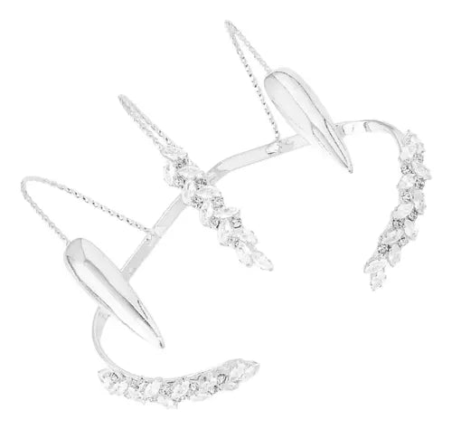 PULSERA ELEGANTE DE COBRE PLATEADO PARA MUJER PLATEADO 0.15 CM 4.5 CM