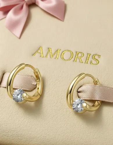 Aretes Color Plateado con Baño Color Dorado, Regalo para Mujer | Grado B