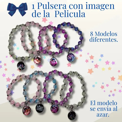6 Piezas Pulsera Pop Morado, Decoración de Cumpleaños, Regalo Día del Niño | Grado B