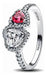 Anillo Dos Corazones con Empaque de Regalo Color Plateado | Grado B