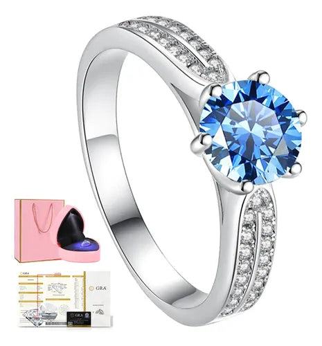 Anillo de Promesa Ajustable para Mujer Color Plateado | Grado B