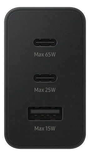 Cargador Adaptador Trio Carga Rápida sin Cable 65W Samsung Negro | Grado B