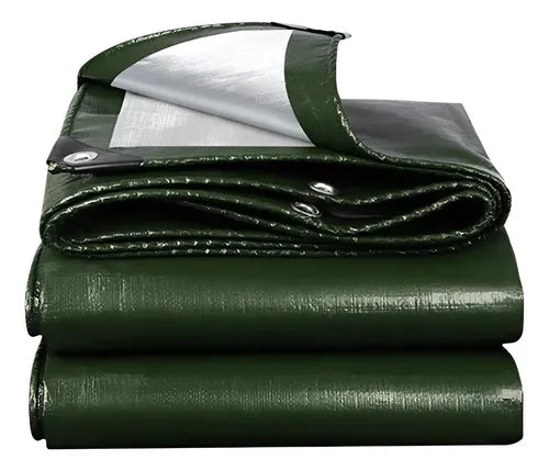 Lona Reforzada Impermeable de Uso Rudo 4 x 5 m Verde Oscuro | Grado B