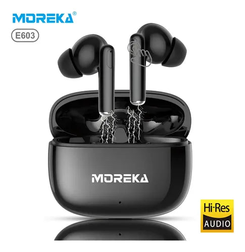 Audífonos Inalámbricos Moreka Bluetooth 5.3 con Cancelación de Ruido Negro | Grado B