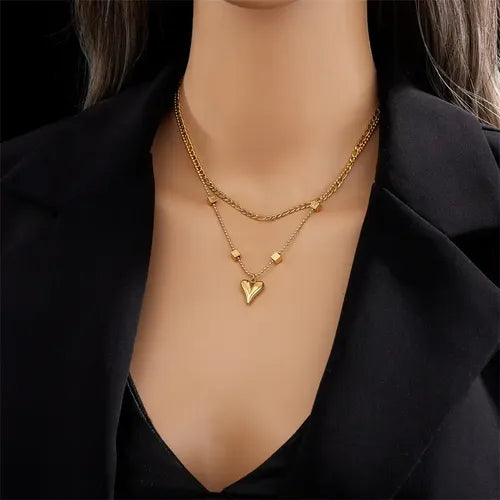 Collar Doble Cadena para Mujer en Acero Inoxidable