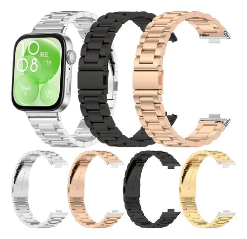 Correa de Acero Inoxidable para Huawei Watch Fit 3 y 4 con Mica 3D | Grado B
