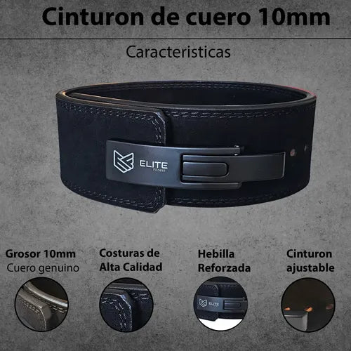 CINTURON DE POWERLIFING 10MM, CINTURON 100% CUERO PARA GYM