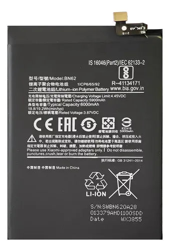 Batería para Xiaomi Poco M3 Redmi 9T BN62 6000mAh | Grado B