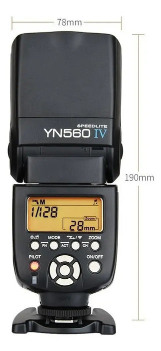 FLASH PARA CÁMARA YONGNUO SPEEDLITE YN560 IV NEGRO PARA CANON, NIKON, PENTAX Y OLYMPUS CÁMARAS DIGITALES FUJIFILM PANASONIC GRADO A