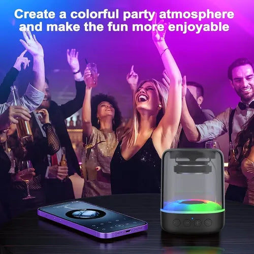 Bocina Bluetooth Portátil Mini con Luz LED TWS Estéreo y Radio | Grado B