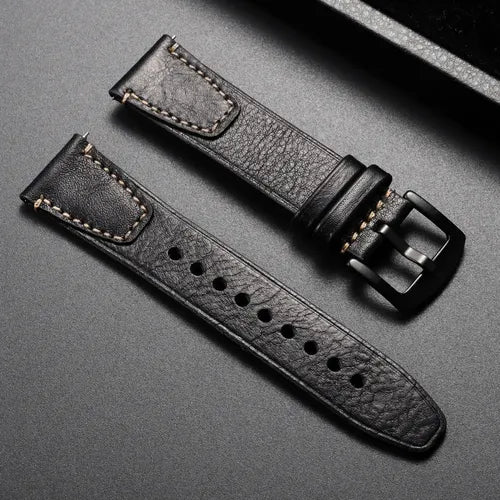 Correa de Reloj de Cuero Premium Estilo Ejecutivo Color Negro 2 cm | Grado B