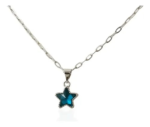 Collar con Colgante de Estrella y Cristal | Grado B