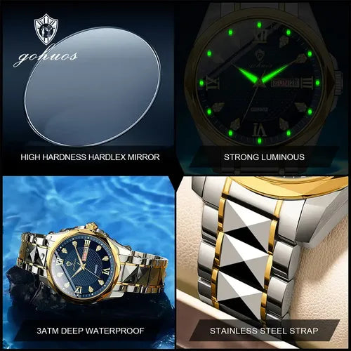 Reloj Gohuos 8826 Luminoso de Cuarzo Multifunción Resistente al Agua | Grado B