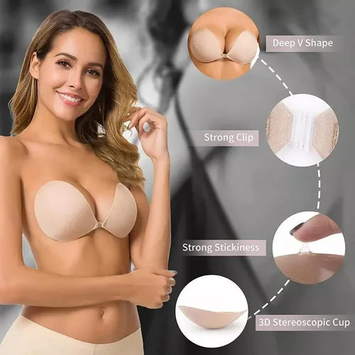 BRA BRASIER STRAPLESS PUSH UPS INVISIBLE FULL 3