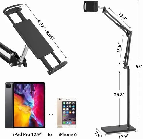 Soporte Suelo Ajustable para iPad o Teléfono 360 Grados | Grado B