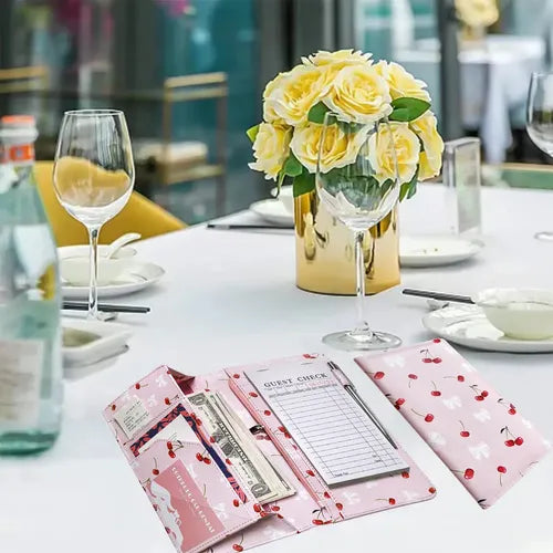 CARPETA DE CUENTA DE RESTAURANTE PORTA CURPIEL DE SERVICIO ROSA