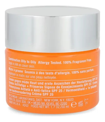 Crema Clinique Antiedad Superdefense SPF 25 Fatigue Multicorrección 50ML Luminosidad 12H Grasa | Grado B