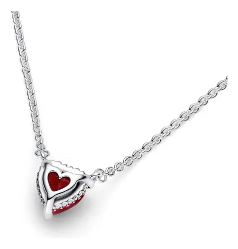 COLLAR COLLIER CON PENDIENTE HALO DE CORAZÓN RELUCIENTE 1