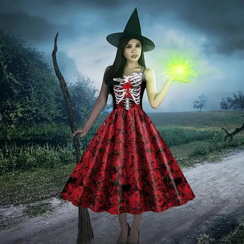Vestido de Mujer Halloween Disfraz de Fiesta con Estampado | Grado B