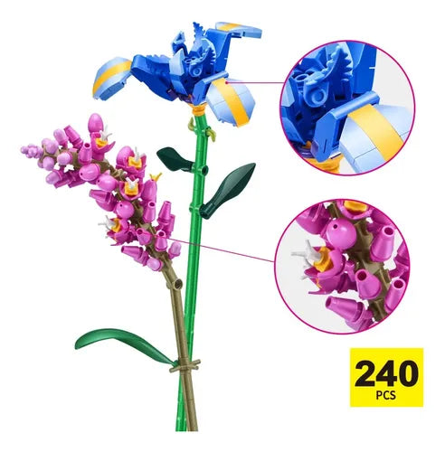 Zuru Max Premium Flowers Azucena y Matthiola Flores Armables Mini Bloques de Construcción 83184GQ1-240 Azucena y Matthiola Incana | Grado A