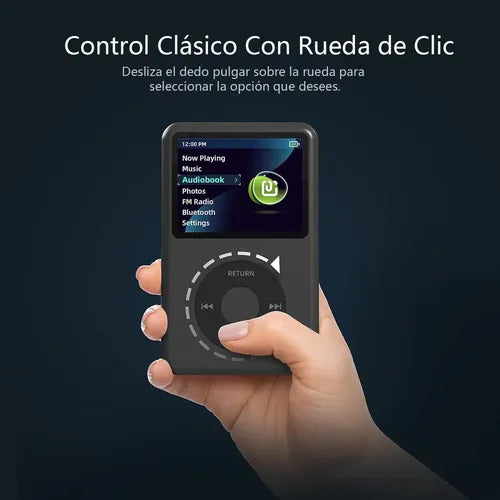 Reproductor MP3 Innioasis Y1 de 128GB con Bluetooth, Sonido HiFi y Rueda Clásica Negro | Grado B