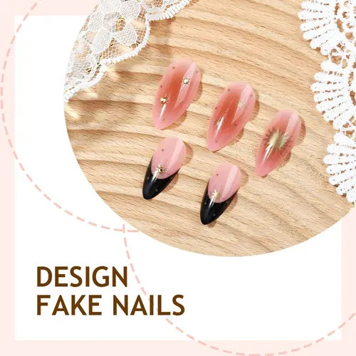 24 Uñas Postizas con Parches Adhesivos y Pegamento | Grado B