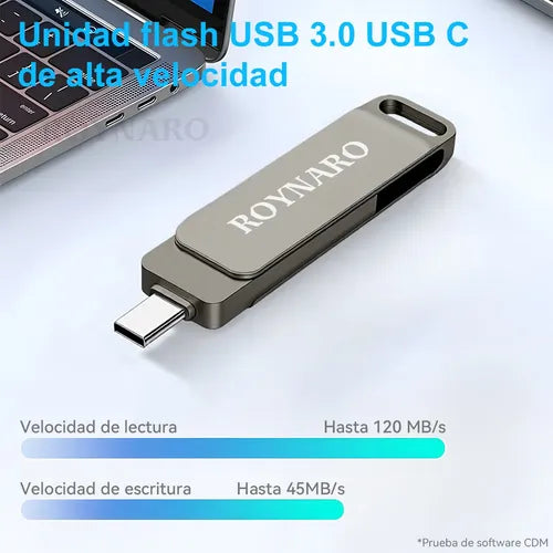 Memoria USB 2 en 1 con Conector Tipo C y USB 3.0 | Grado B