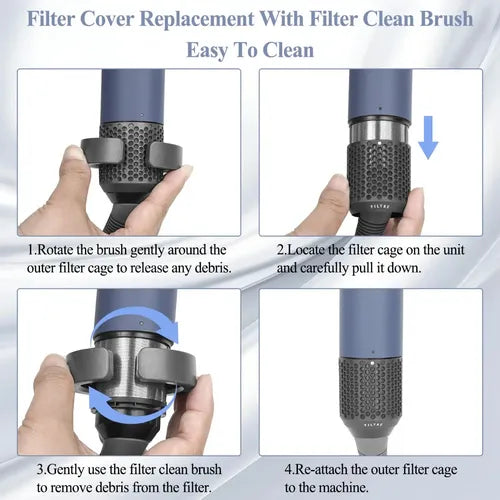Funda de Filtro y Cepillo de Limpieza para Dyson Airwrap Gris | Grado B