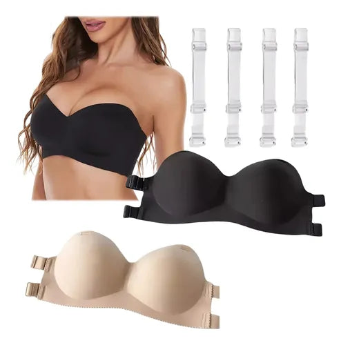 2 Brasieres Strapless Invisibles para Mujer | Grado B