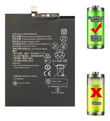 Batería HB446486ECW para Huawei Y9 Prime 2019 Y9S y 9X | Grado B